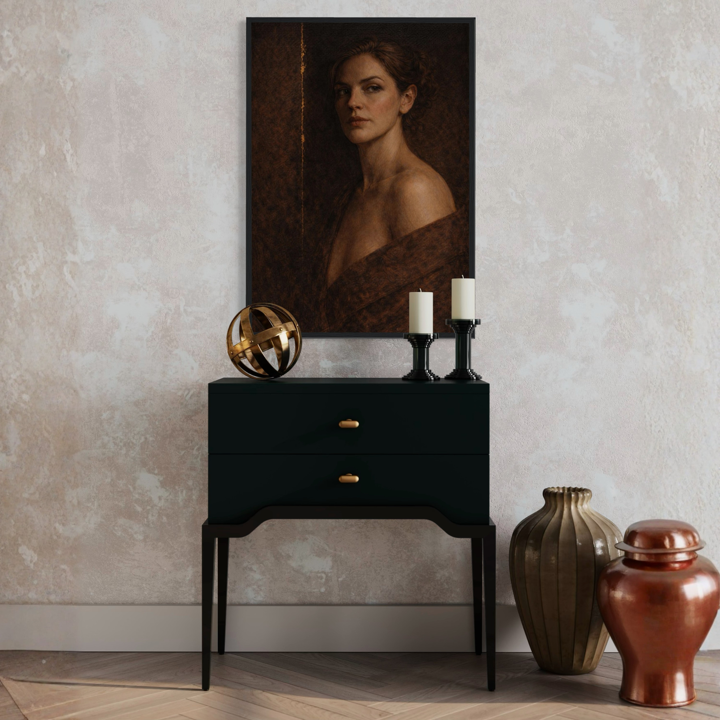 Framed Fault Line I — Exposure art print by LunarHeartCo, showcasing abstract crack and texture design in a modern frame.