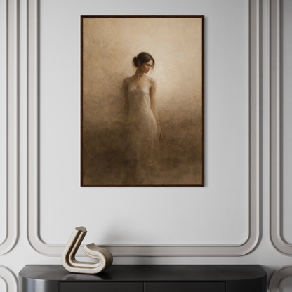 LunarHeartCo framed art "THRESHOLD I — Aperture" featuring abstract geometric design in black and white.