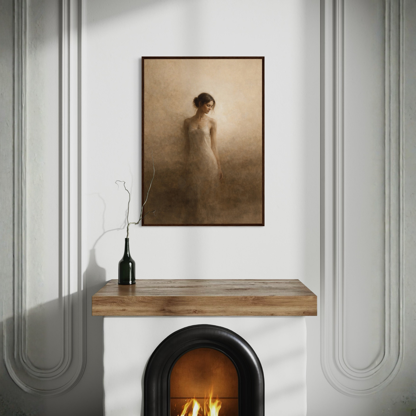 Framed art print titled "Threshold I — Aperture" by LunarHeartCo featuring abstract geometric shapes in a modern design.