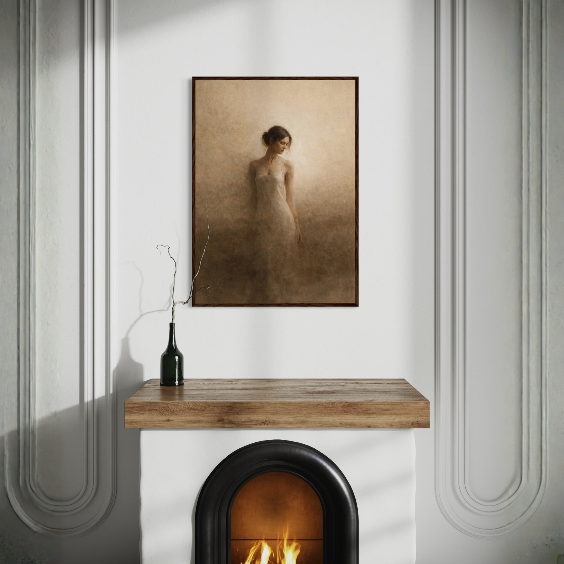Framed art print titled "Threshold I — Aperture" by LunarHeartCo featuring abstract geometric shapes in a modern design.