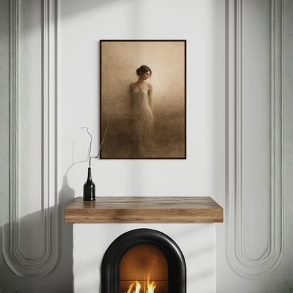 Framed art print titled "Threshold I — Aperture" by LunarHeartCo featuring abstract geometric shapes in a modern design.