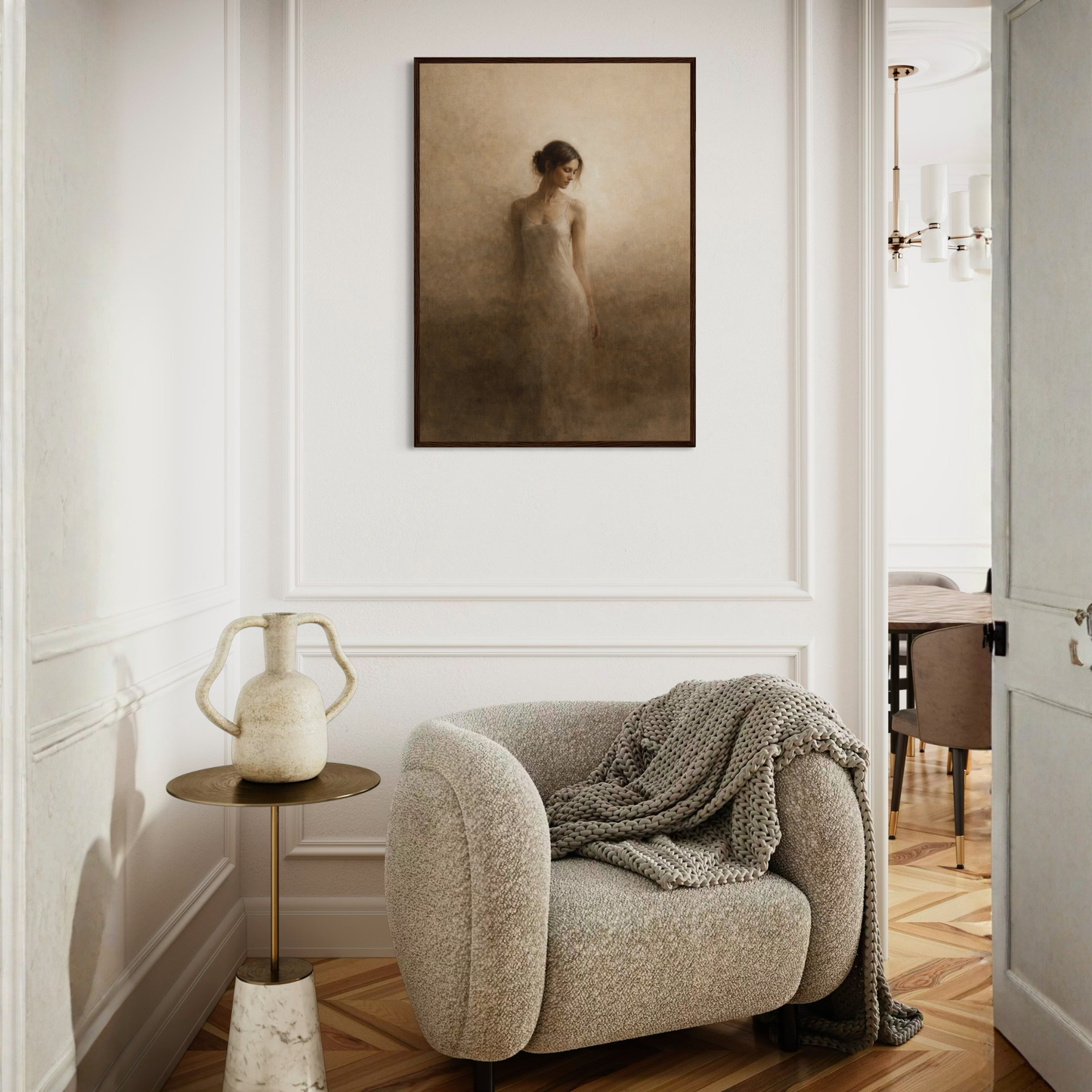 Framed art print "THRESHOLD I — Aperture" by LunarHeartCo featuring abstract geometric shapes in a modern design.
