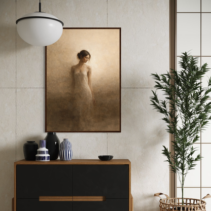 Framed art print "Threshold I — Aperture" by LunarHeartCo featuring abstract geometric shapes in a sleek frame.