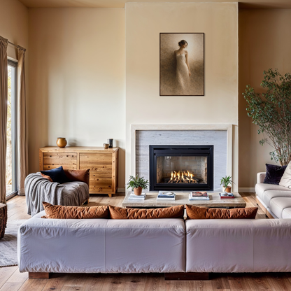 LunarHeartCo Threshold II Passage framed art print featuring abstract geometric design in neutral tones.