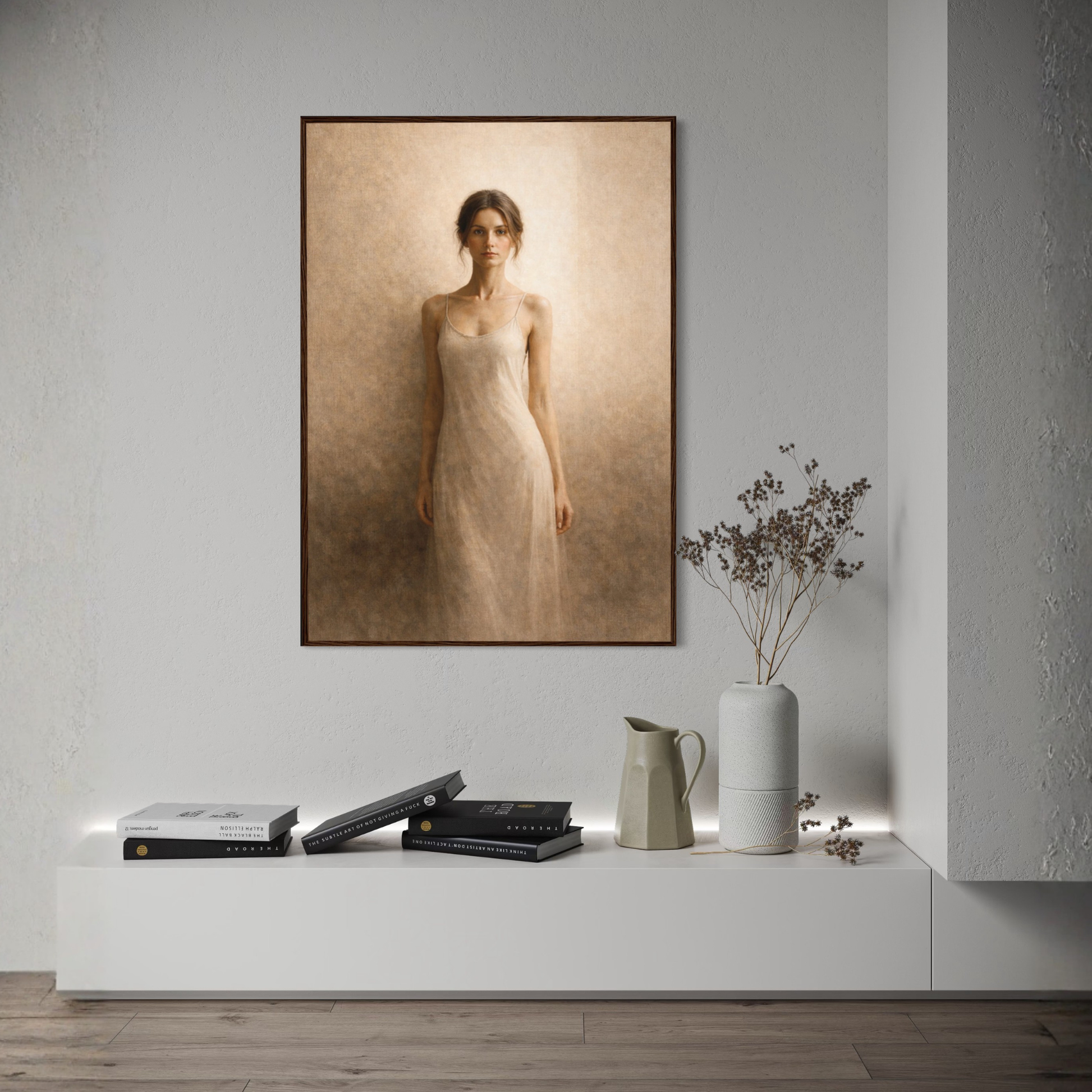 Framed art print "Threshold III — Arrival" by LunarHeartCo featuring a vibrant abstract design in a sleek frame.