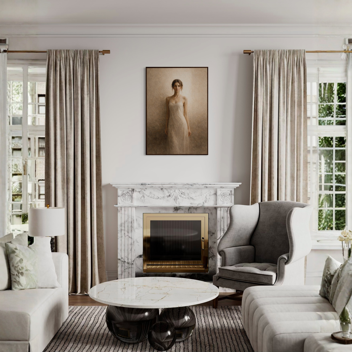 LunarHeartCo Threshold III Arrival framed art print featuring abstract design in a sleek black frame.