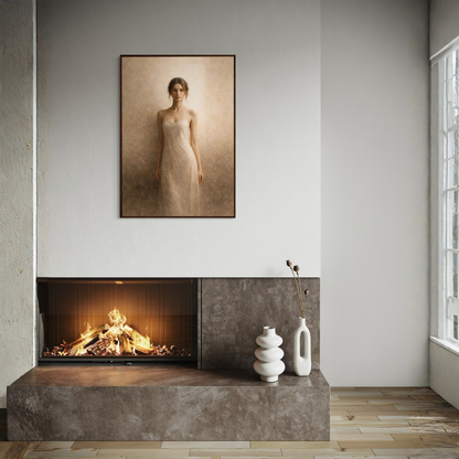 LunarHeartCo Threshold III Arrival framed art print featuring abstract geometric design on a sleek black frame.
