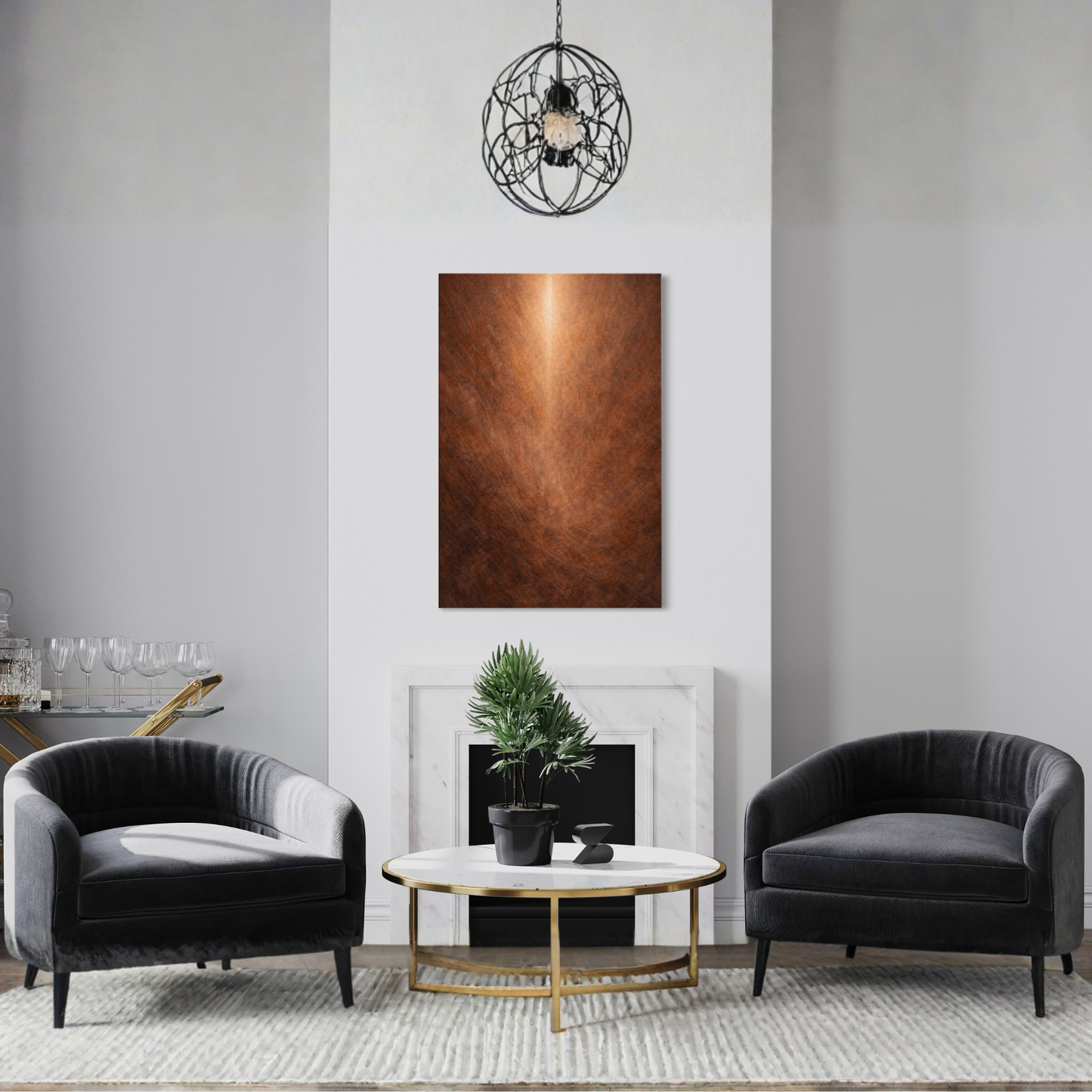 Vertical Convergence canvas art by LunarHeartCo featuring abstract, geometric design with vibrant colors and textured finish.