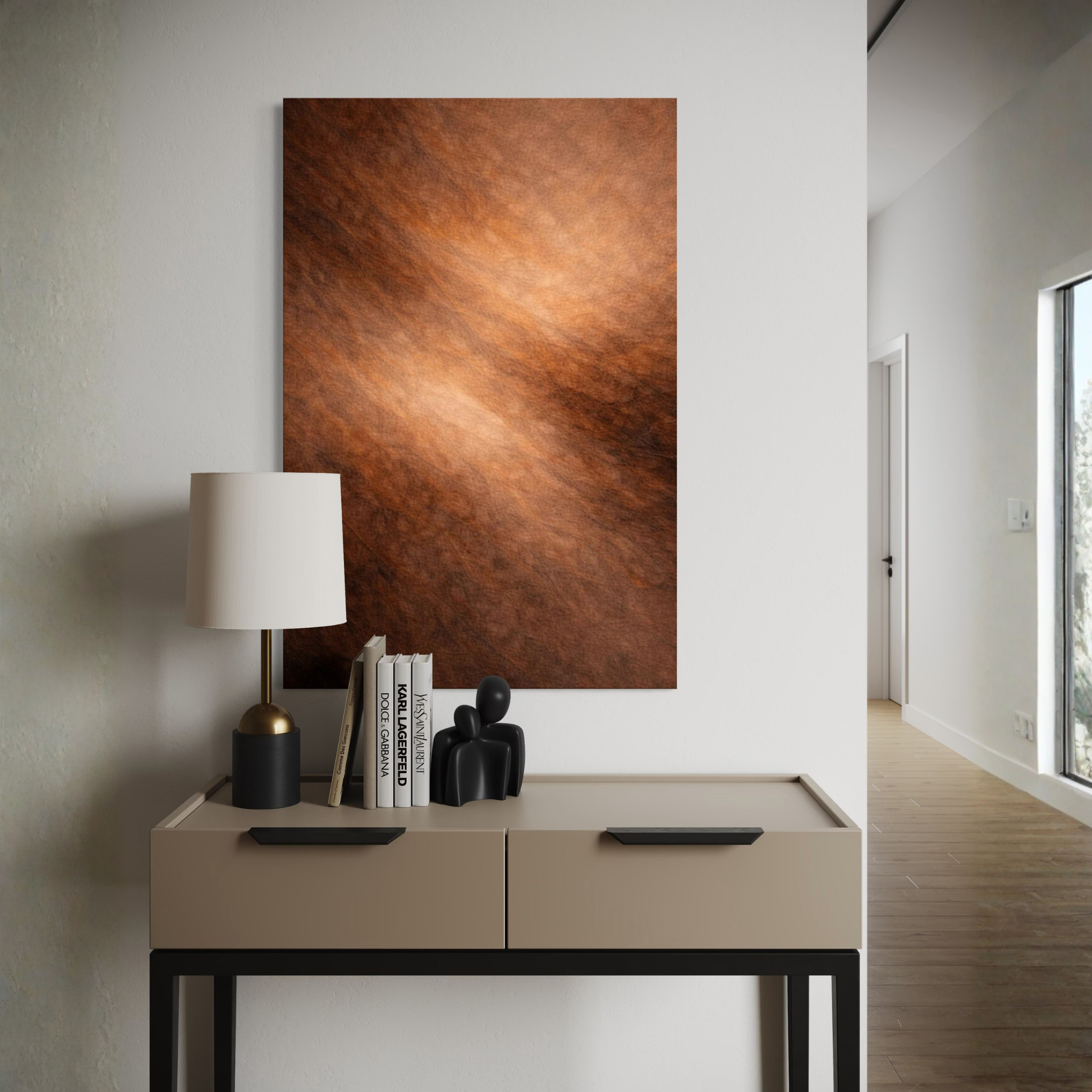 Diagonal Drift canvas art by LunarHeartCo featuring abstract geometric design in muted tones.