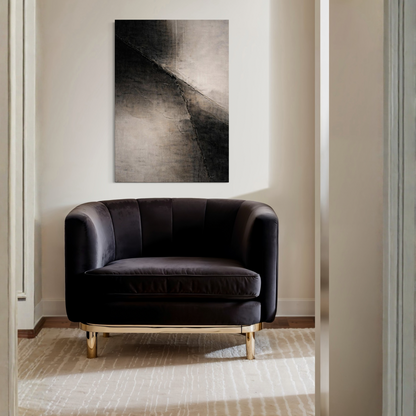 Diagonal displacement canvas art by LunarHeartCo featuring abstract geometric design in neutral tones.