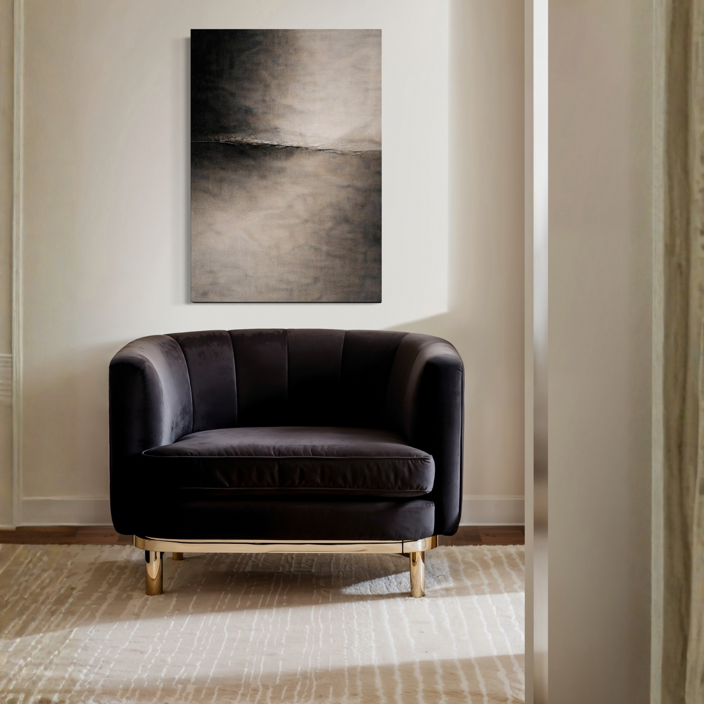Horizontal convergence canvas art from LunarHeartCo's Divide III series featuring abstract geometric design.