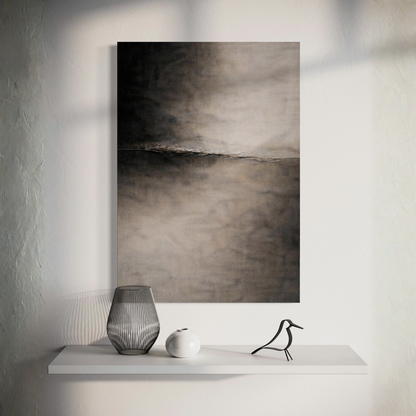 Horizontal convergence canvas art piece titled DIVIDE III by LunarHeartCo featuring abstract geometric design on canvas.