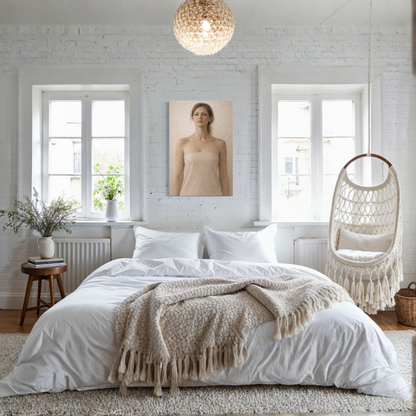 Vertical canvas art featuring a figurative abstract design by LunarHeartCo, part of the ASCENT II collection.