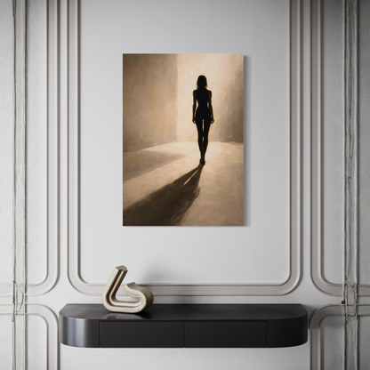 Soft convergence canvas art featuring abstract light patterns by LunarHeartCo, ideal for modern interior decor.