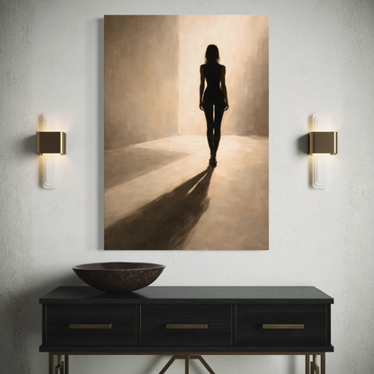 Soft convergence canvas art by LunarHeartCo, featuring abstract light study design suitable for modern interior decor.