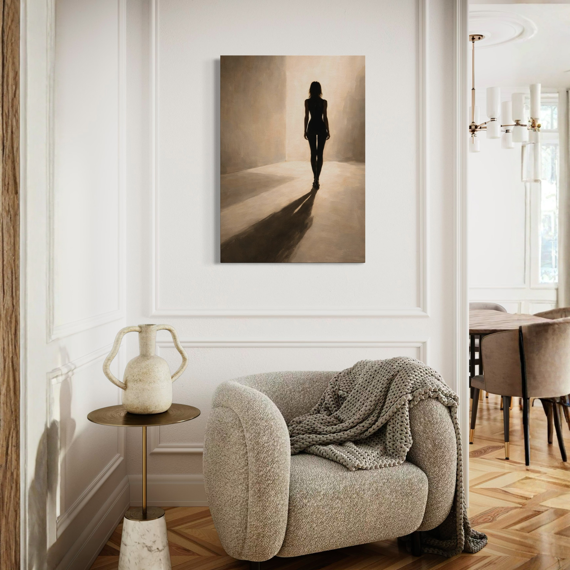 LunarHeartCo Light Study I canvas art featuring soft convergence abstract design on a textured canvas background.