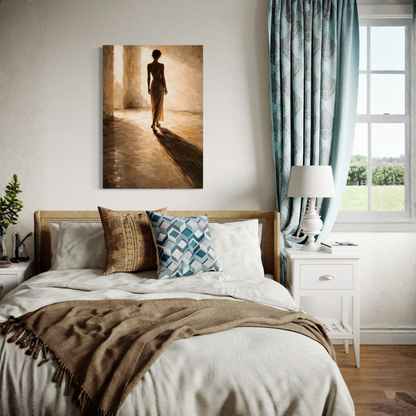 LunarHeartCo LIGHT STUDY II canvas art featuring a delicate passage of light on textured canvas background.