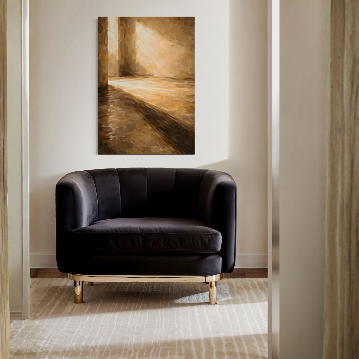 Residual Light canvas art by LunarHeartCo featuring abstract light patterns on textured surface for modern home decor.