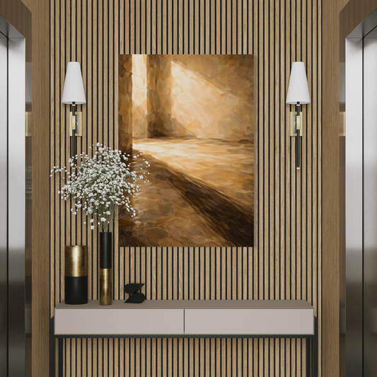 Residual Light canvas art by LunarHeartCo featuring abstract, soft-toned residual light design on textured canvas.