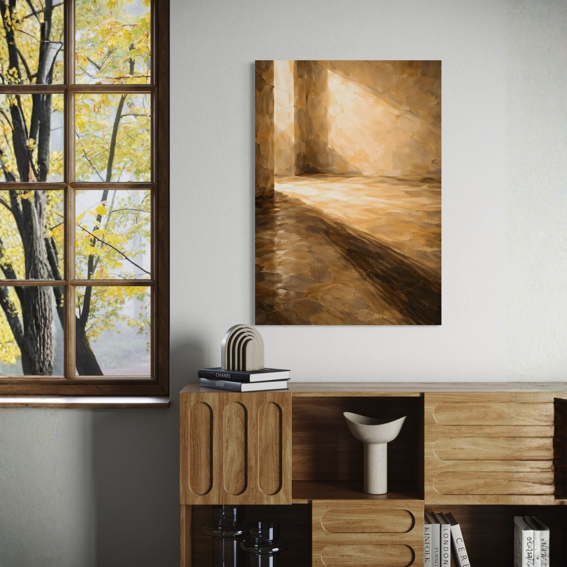 Residual Light canvas art by LunarHeartCo featuring abstract light patterns on a textured surface.