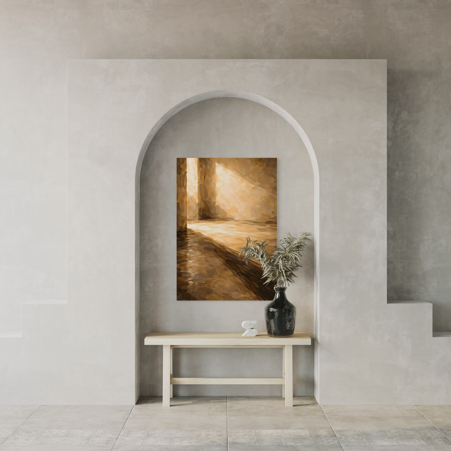 Residual light canvas art by LunarHeartCo featuring abstract light patterns on textured surface for modern wall decor