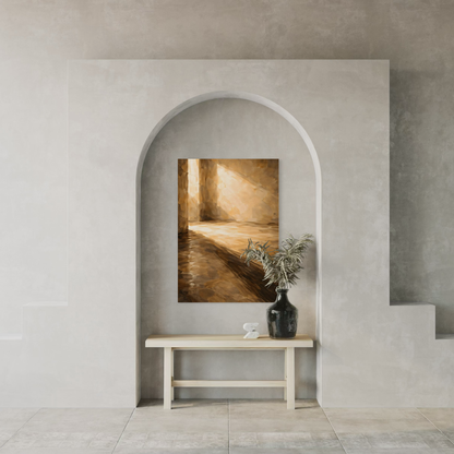 Residual light canvas art by LunarHeartCo featuring abstract light patterns on textured surface for modern wall decor
