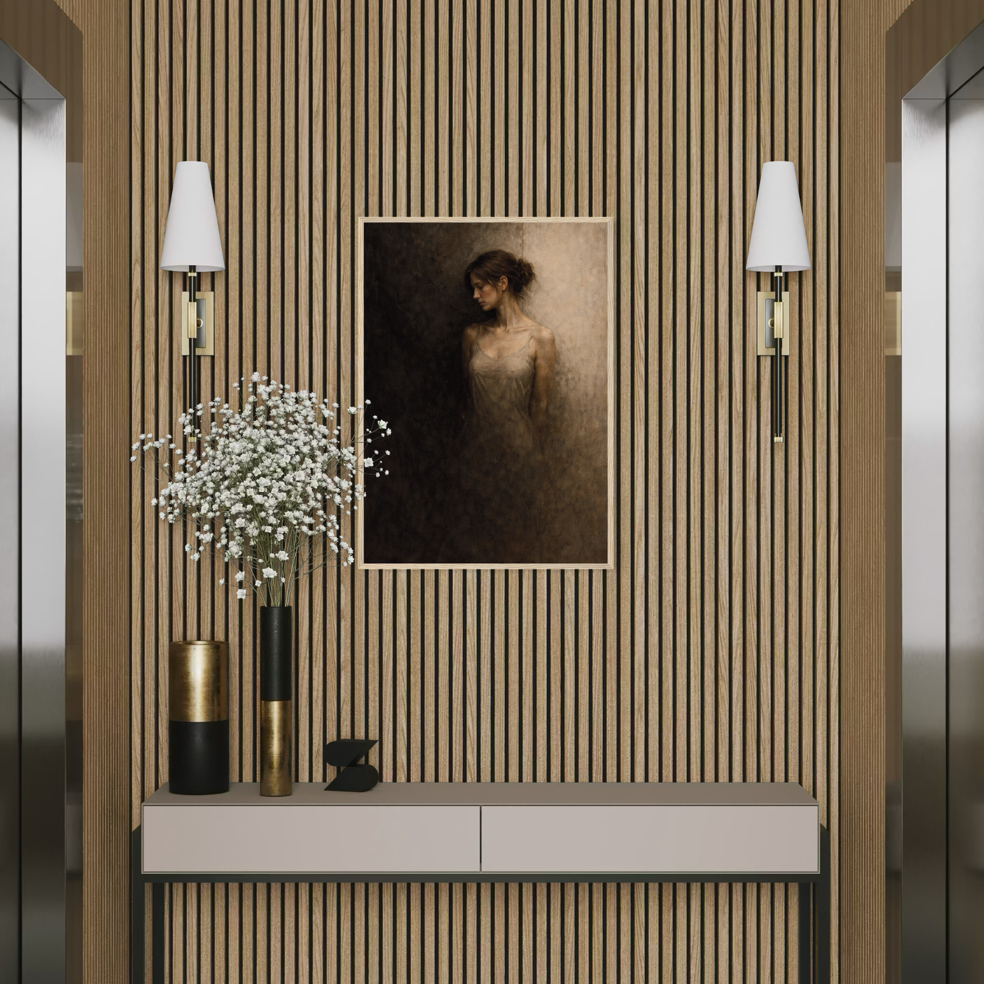 Framed art print "WITHIN I — Division" by LunarHeartCo featuring abstract geometric design in a sleek frame.