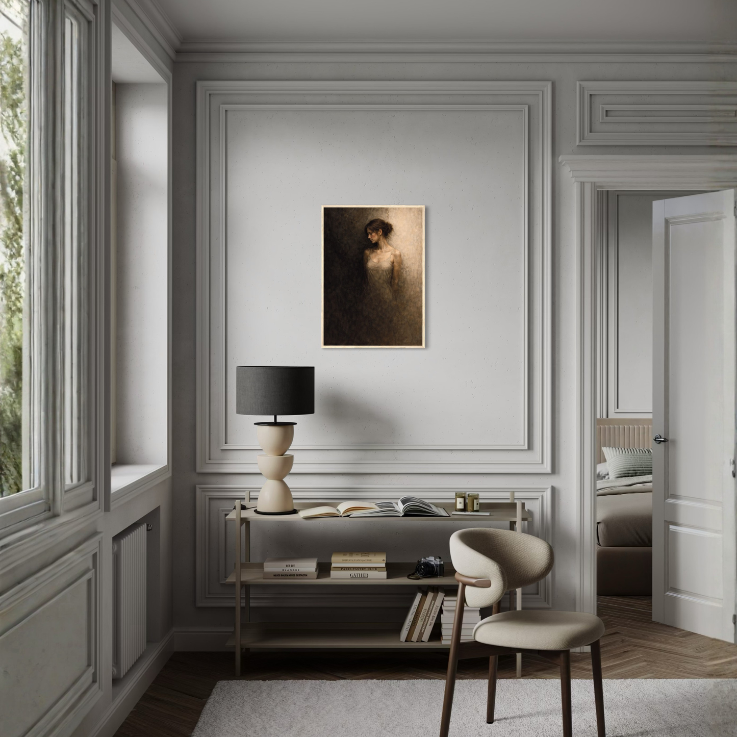 Framed art print titled "WITHIN I — Division" by LunarHeartCo featuring abstract geometric design in a sleek frame.