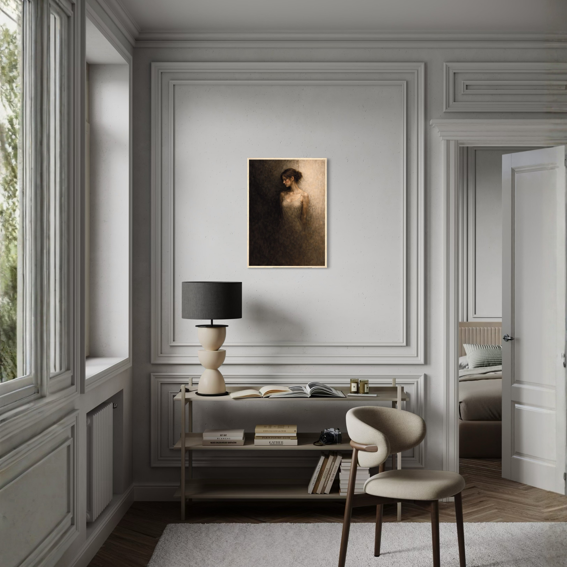 Framed art print titled "WITHIN I — Division" by LunarHeartCo featuring abstract geometric design in a sleek frame.
