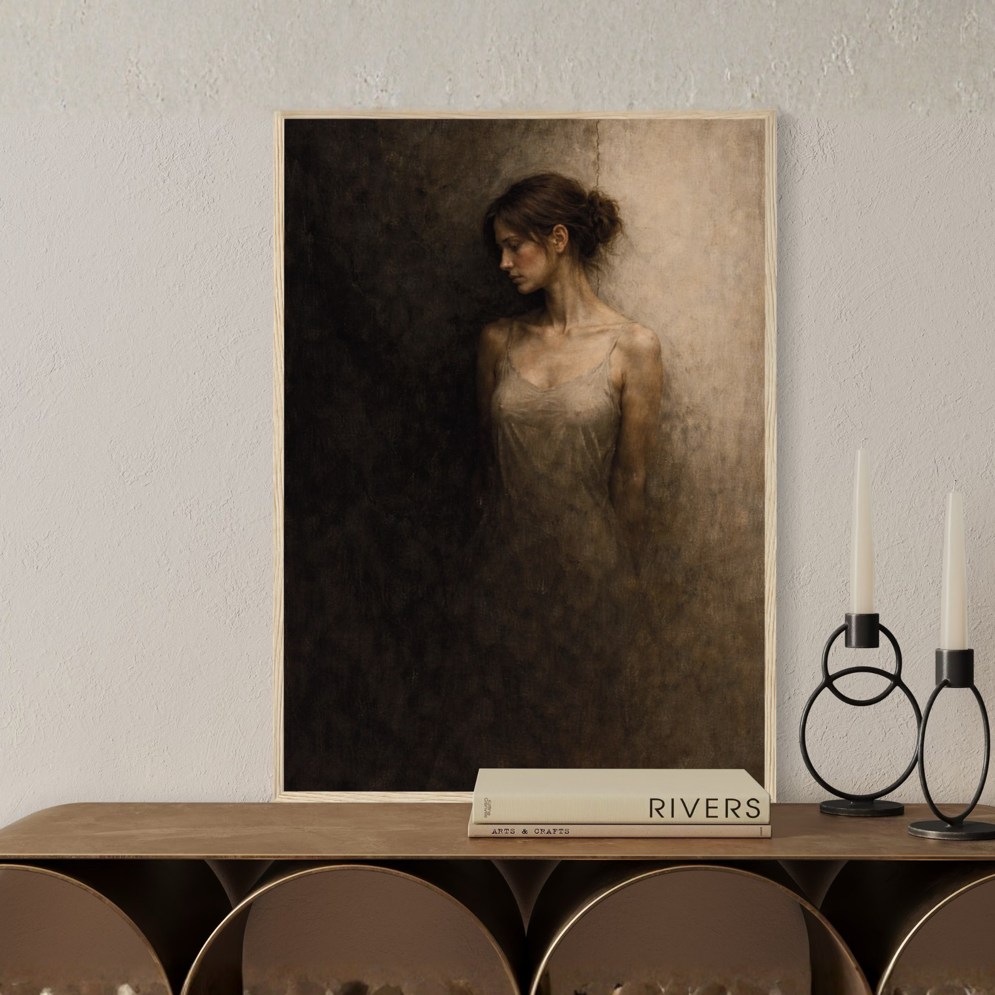 Framed art print titled "WITHIN I — Division" by LunarHeartCo, featuring abstract geometric design in a sleek frame.