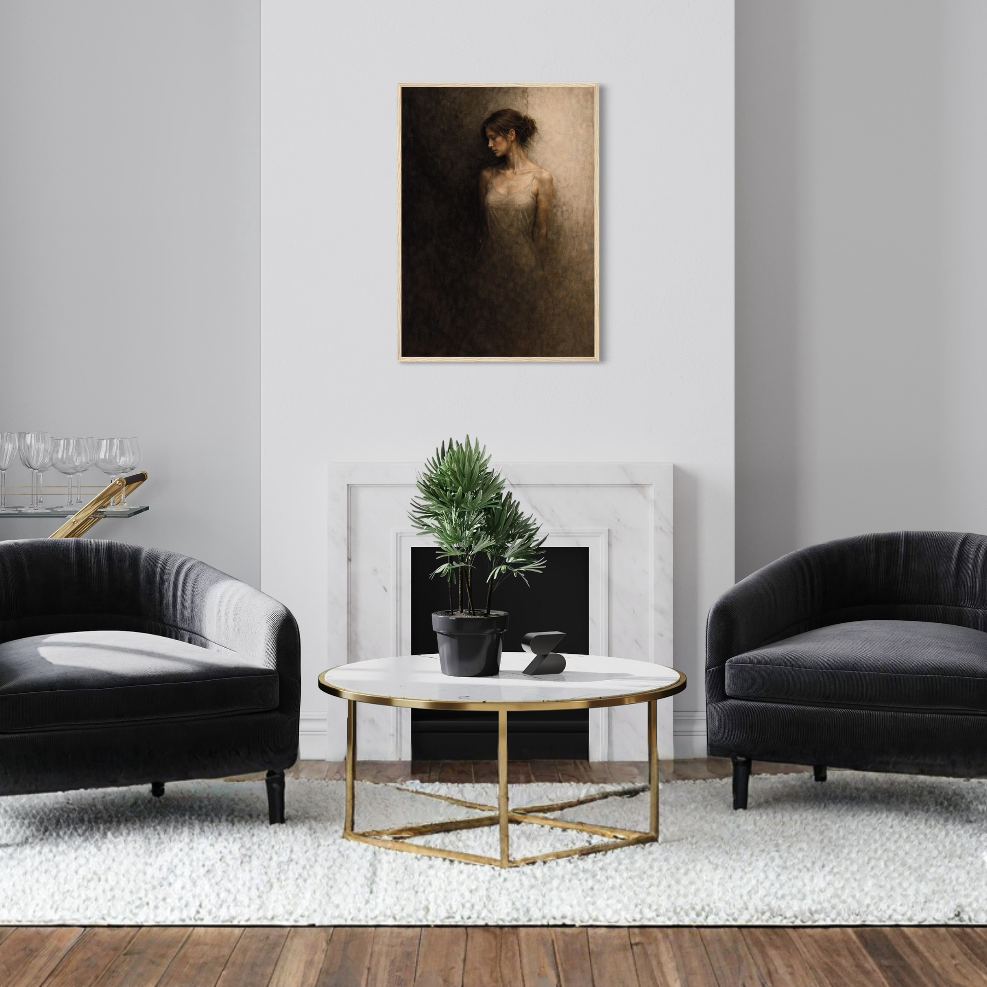 Framed art print "WITHIN I — Division" by LunarHeartCo, showcasing abstract geometric design in a sleek frame.