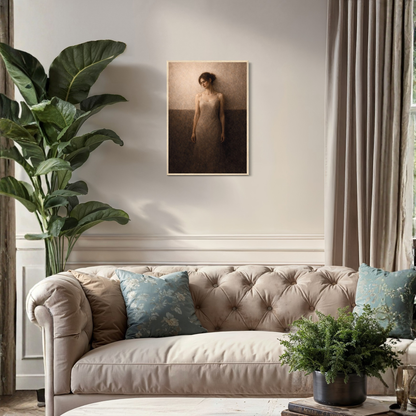 Framed art print "WITHIN II — Descent" by LunarHeartCo featuring abstract, atmospheric artwork in a sleek frame.