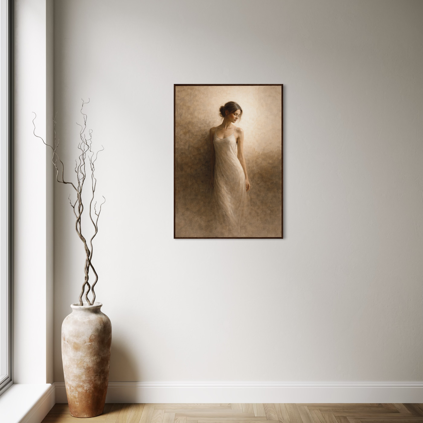 Framed art print "Threshold II — Passage" by LunarHeartCo featuring abstract design in a sleek black frame.