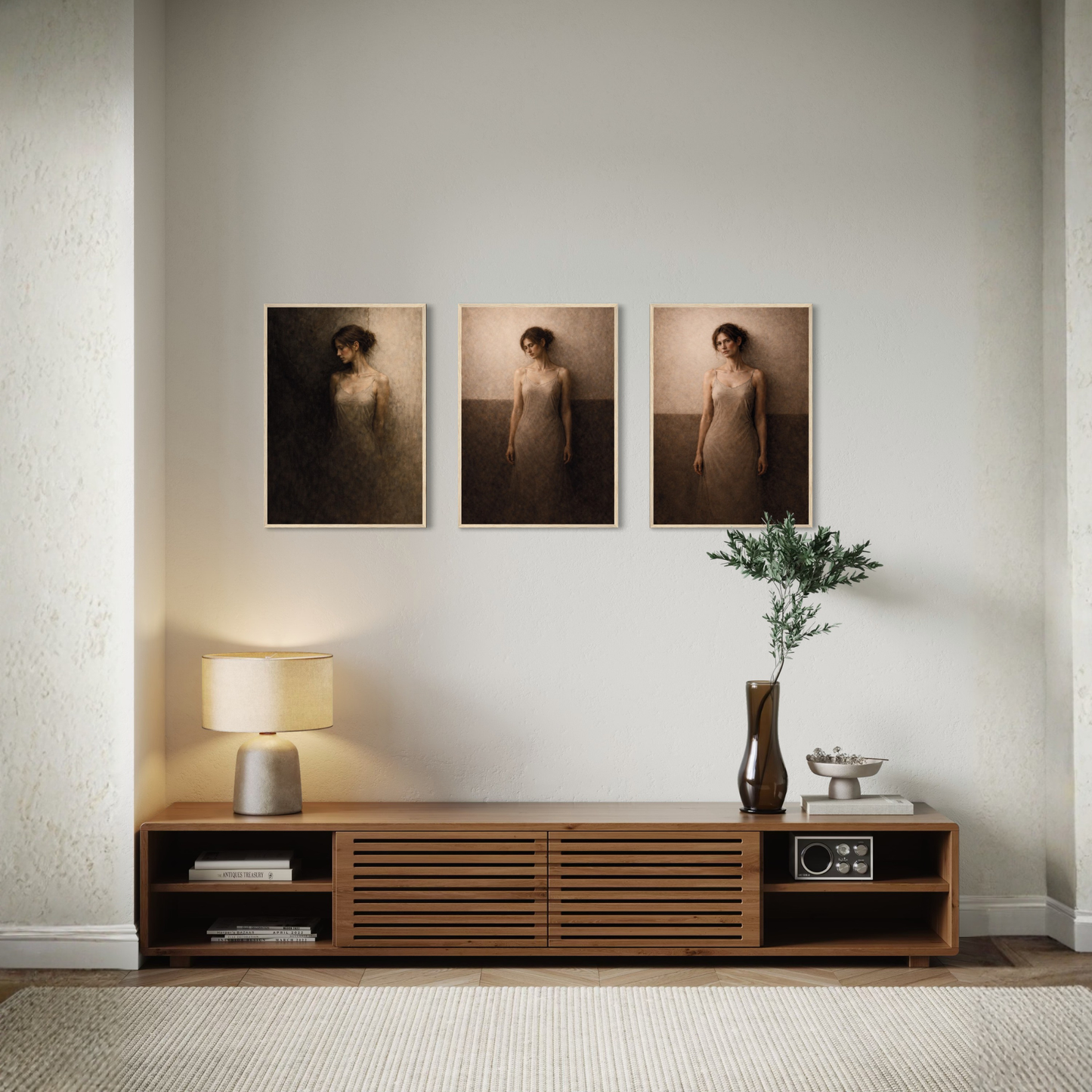 Framed art from the WITHIN complete 3-piece series by LunarHeartCo, featuring abstract designs with vibrant colors and modern style.