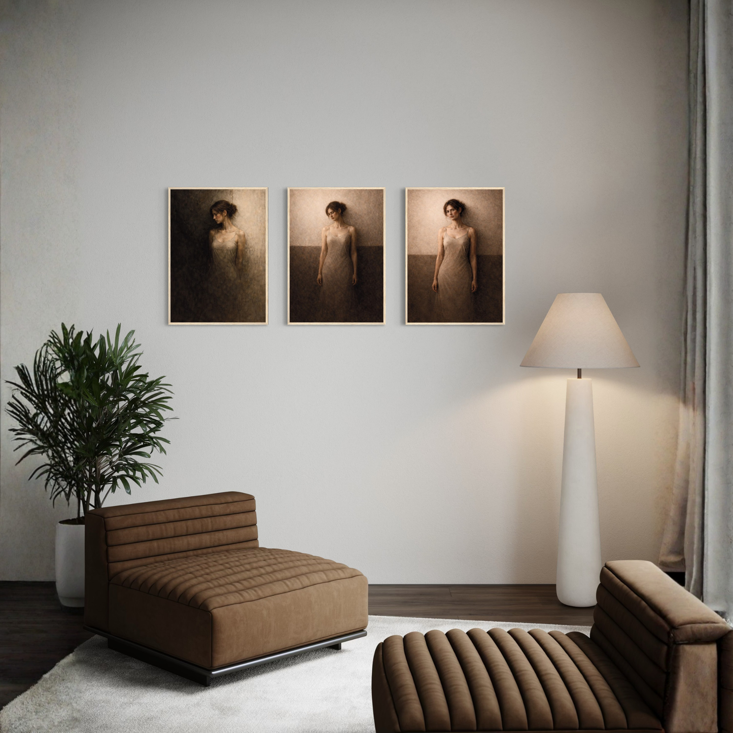 LunarHeartCo WITHIN complete 3-piece framed art series featuring abstract designs on white backgrounds.