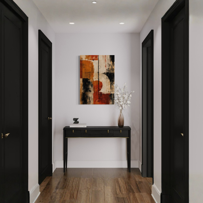 Counterweight abstract canvas art displayed as statement wall art in a neutral contemporary space.