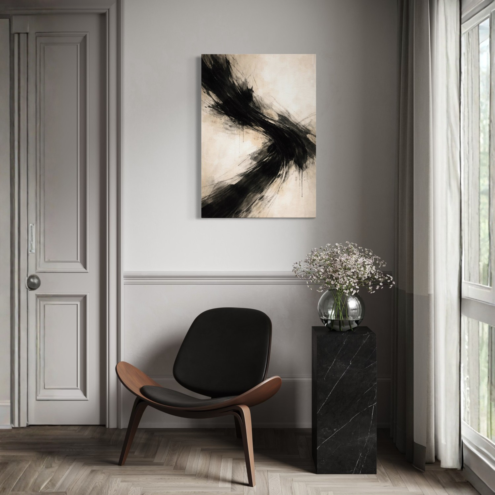 LunarHeartCo AXIS I Convergence canvas art featuring abstract geometric design on a textured canvas background.