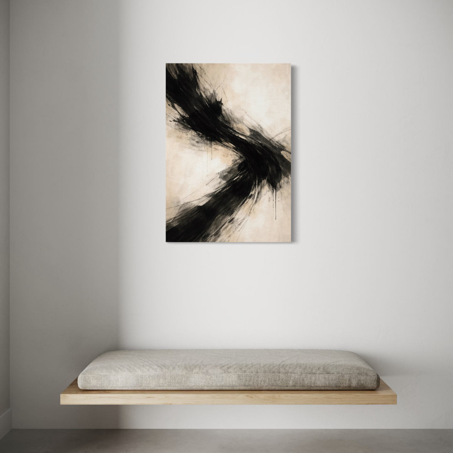 LunarHeartCo AXIS I Convergence canvas art featuring abstract geometric shapes in vibrant colors on a textured canvas.