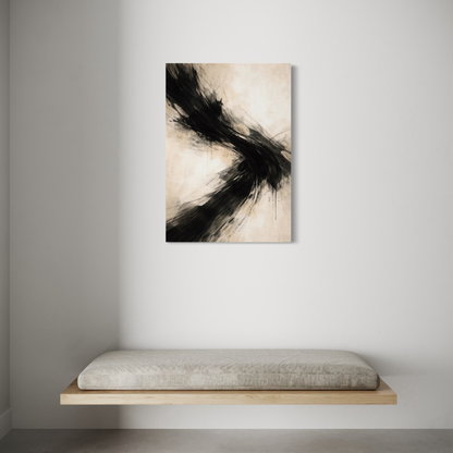 LunarHeartCo AXIS I Convergence canvas art featuring abstract geometric shapes in vibrant colors on a textured canvas.