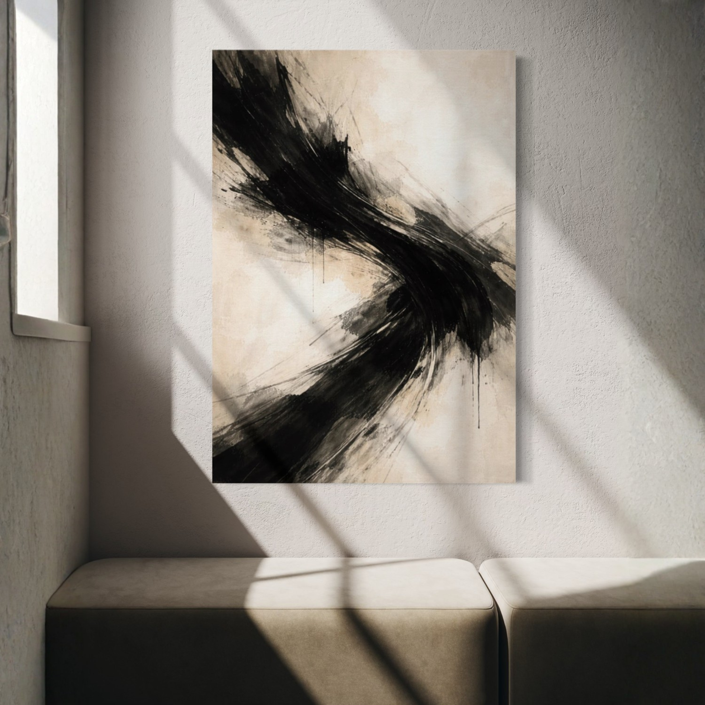 LunarHeartCo AXIS I Convergence canvas art featuring abstract geometric design on a textured canvas background.