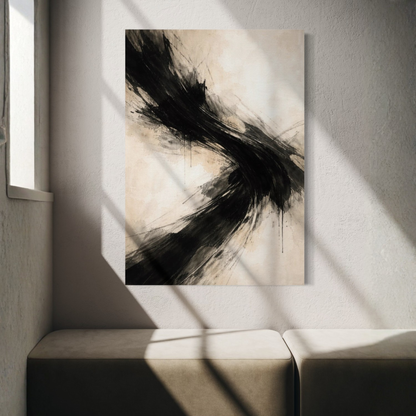LunarHeartCo AXIS I Convergence canvas art featuring abstract geometric design on a textured canvas background.