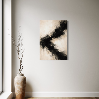 LunarHeartCo AXIS II counterforce canvas art with abstract design in shades of blue and gray on stretched canvas.