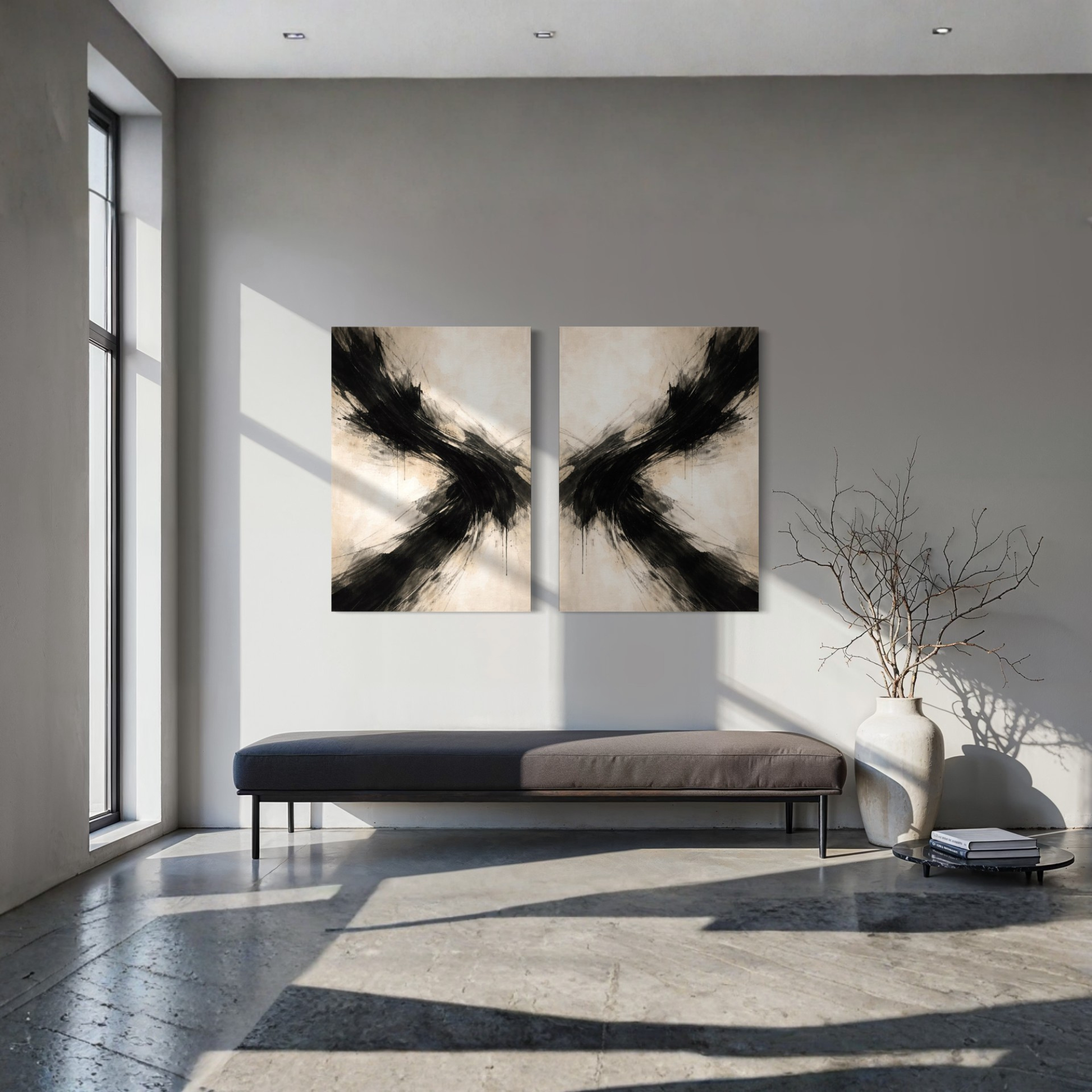 LunarHeartCo AXIS Convergence and Counterforce canvas art set featuring abstract designs in a pair of modern wall decorations.
