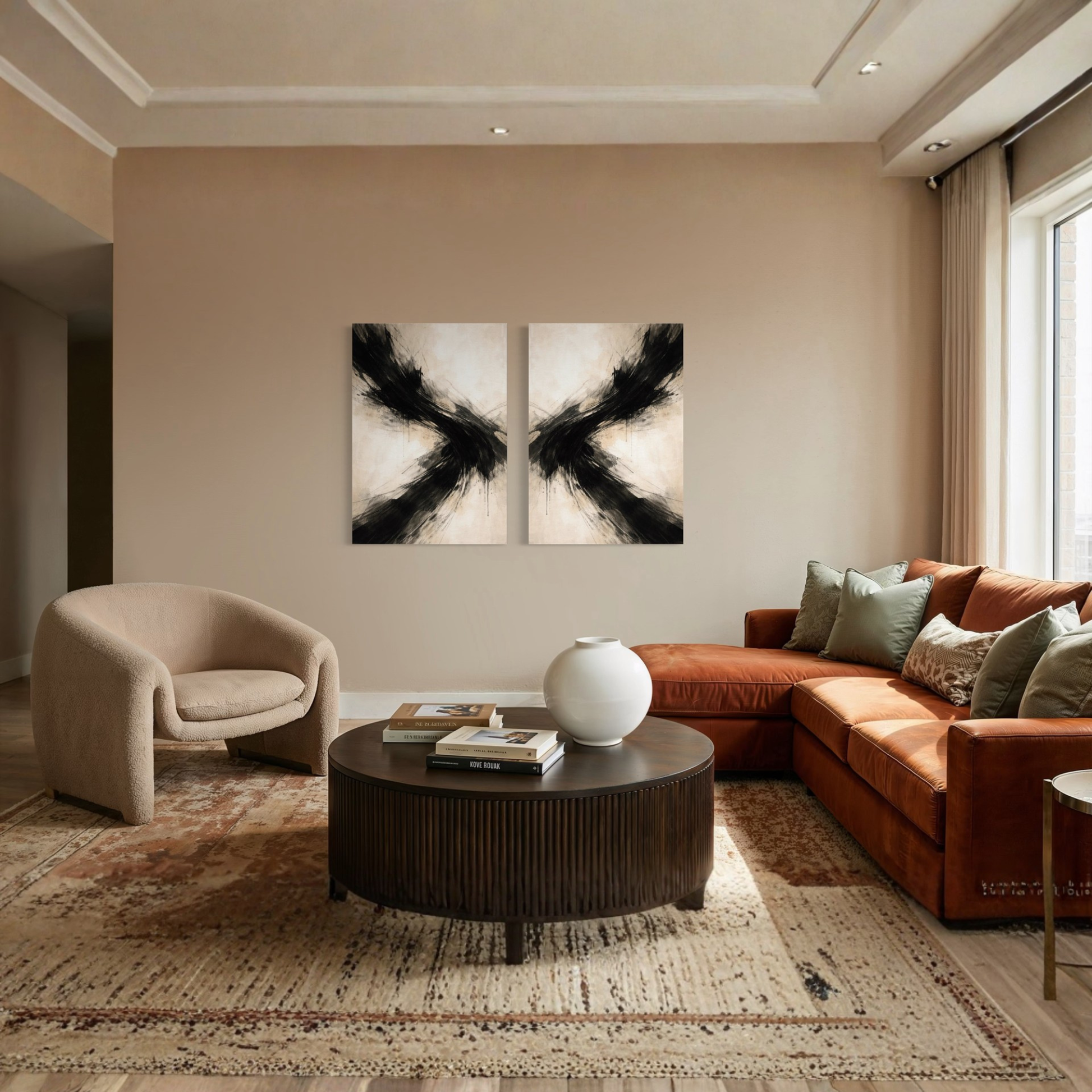 LunarHeartCo AXIS Convergence and Counterforce canvas art set featuring abstract designs in a dual-panel display.