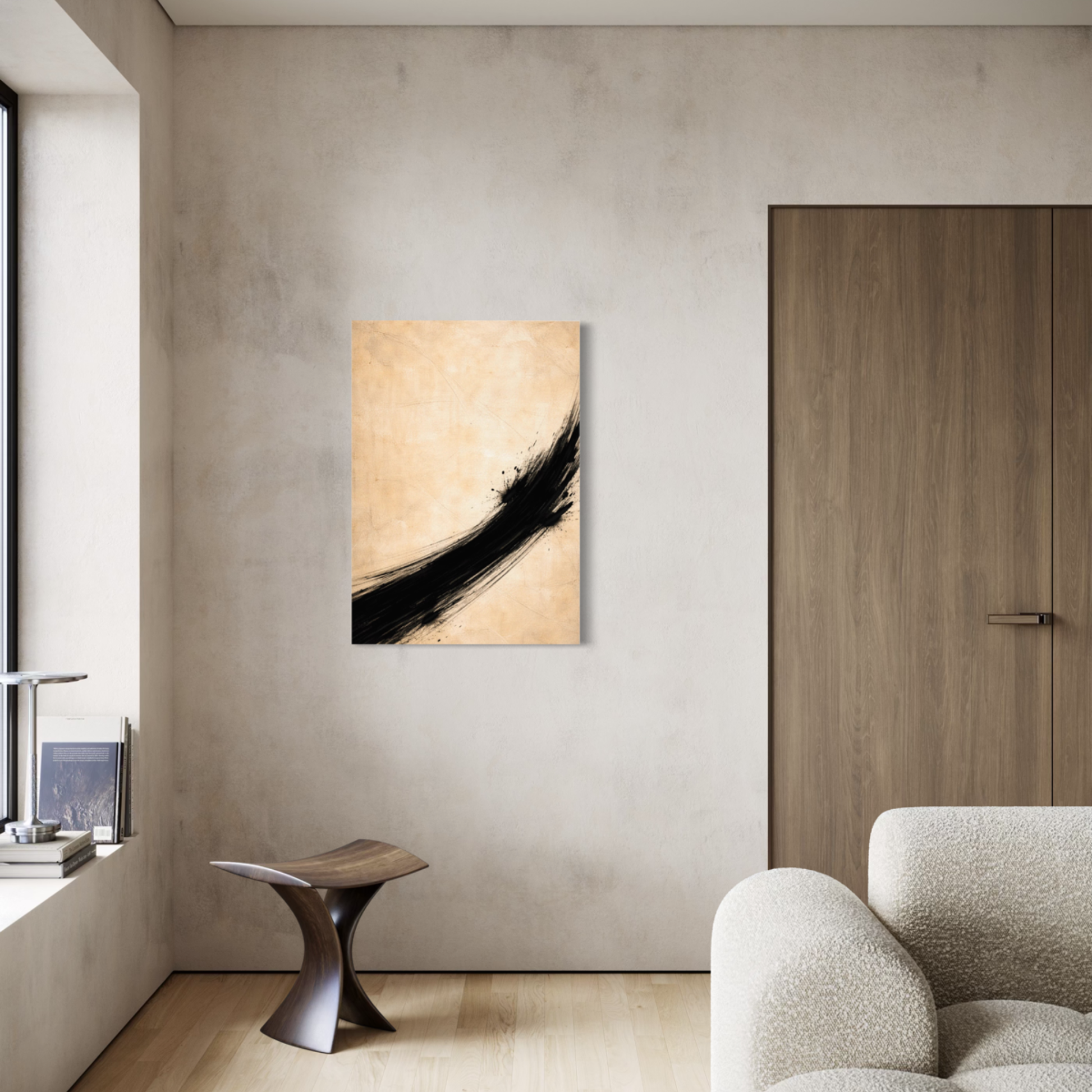 LunarHeartCo VECTOR I Rise canvas art featuring abstract design in soft pastel colors on textured canvas.