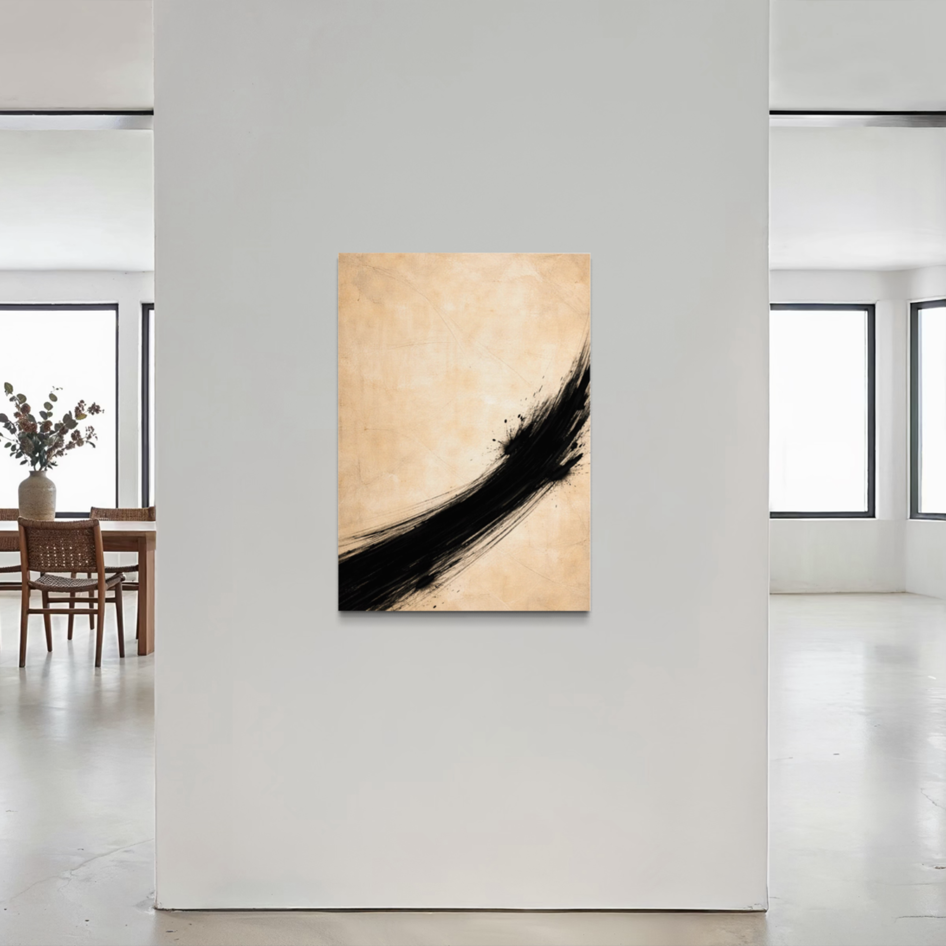 LunarHeartCo VECTOR I Rise canvas art print featuring abstract design in soft, muted tones on textured canvas.