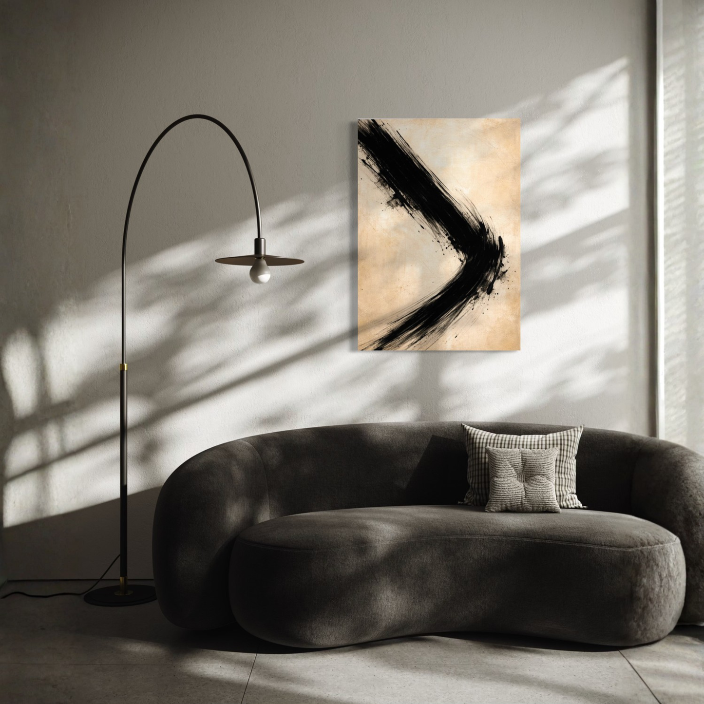 LunarHeartCo VECTOR II shift canvas art print featuring abstract design with blue and gray tones on textured canvas surface.