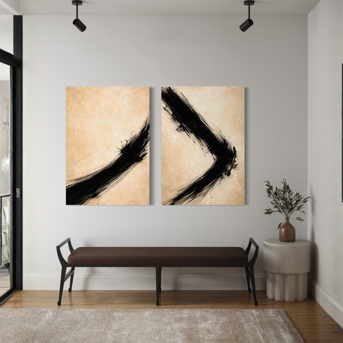 LunarHeartCo VECTOR Rise and Shift canvas art set featuring two modern, abstract designs on high-quality canvas.