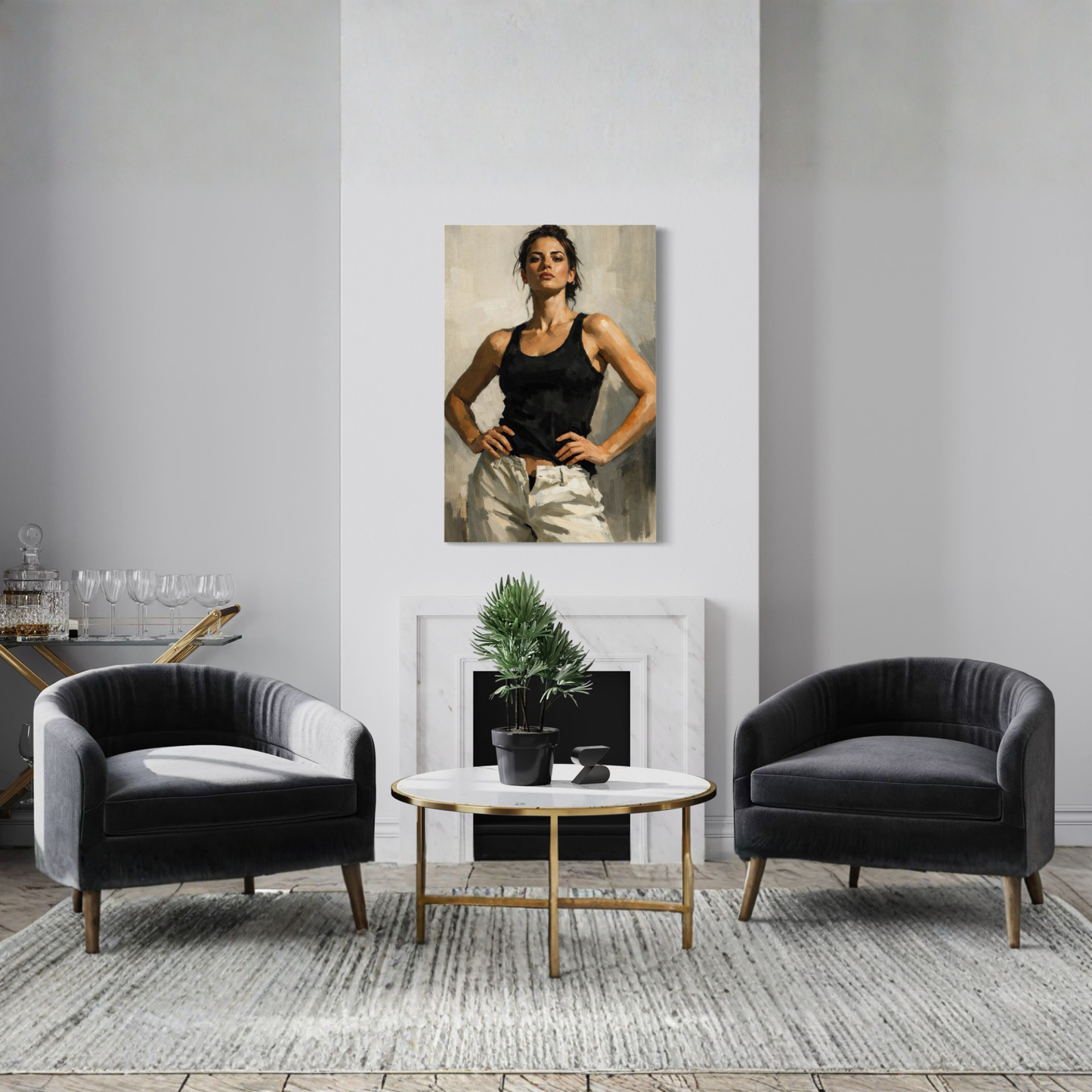 LunarHeartCo Figure Study I ground-themed canvas art, showcasing a detailed, artistic figure study on textured canvas.