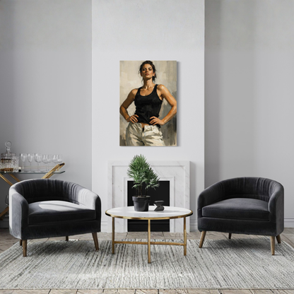 LunarHeartCo Figure Study I ground-themed canvas art, showcasing a detailed, artistic figure study on textured canvas.